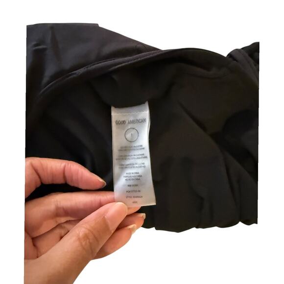 Good American swimsuit Leilani plunge one piece swimsuit halter size 1 Small S - Picture 5 of 7